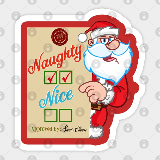 Checked twice NAUGHTY Sticker by ART by RAP